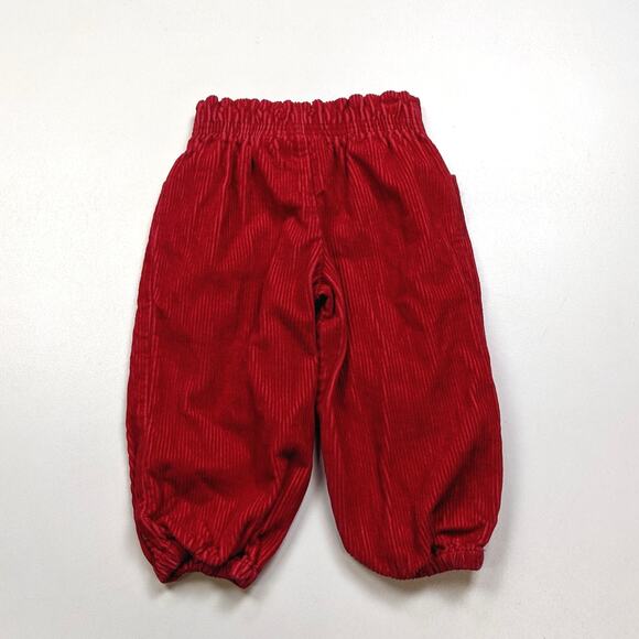 Vintage Wee Folks Pants Girls Sz 18m Red Wide Wale Corduroy Bubble Casual 90s - Picture 3 of 4